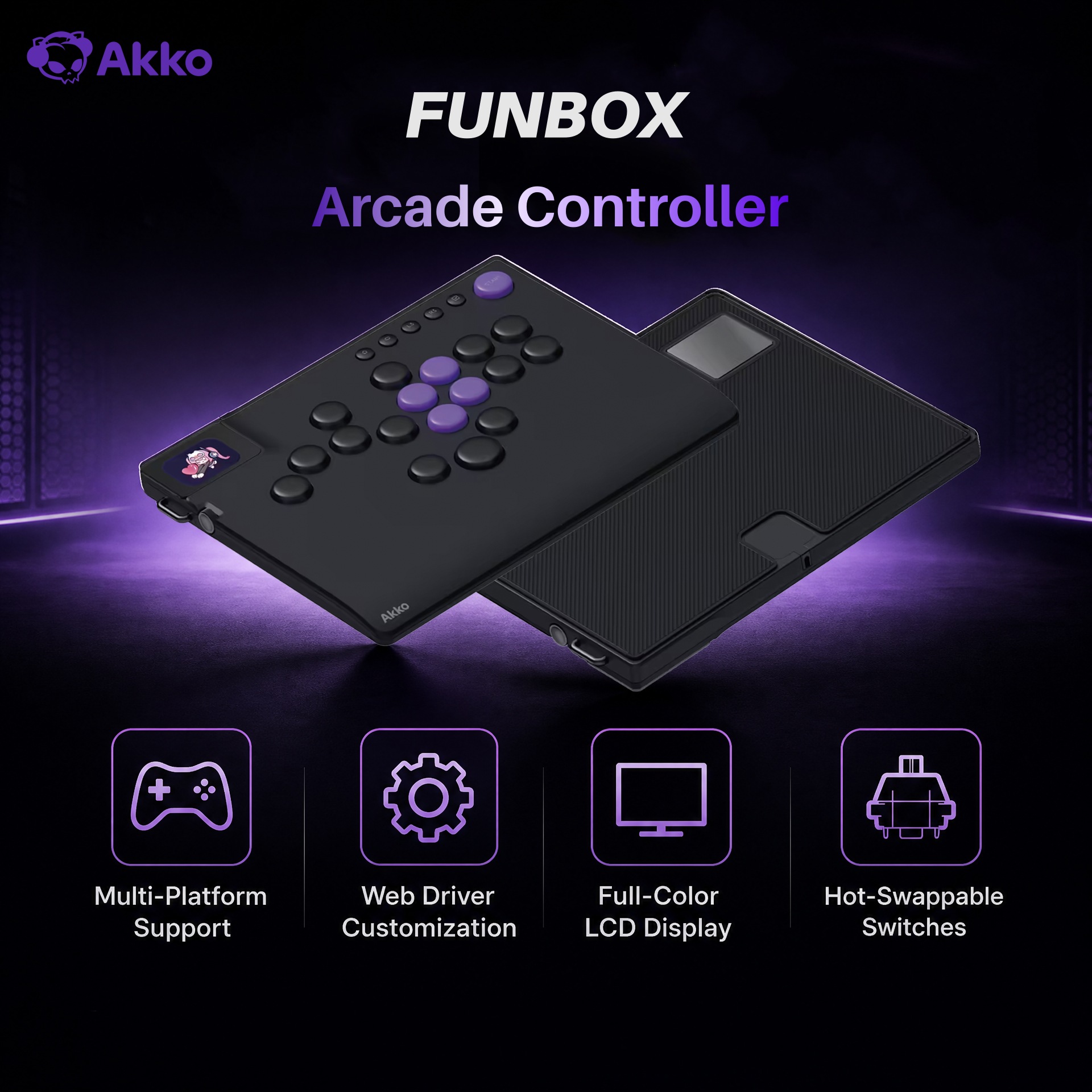 Esports Gaming Controller - Akko FUNBOX Magnetic Leverless Hitbox Controller