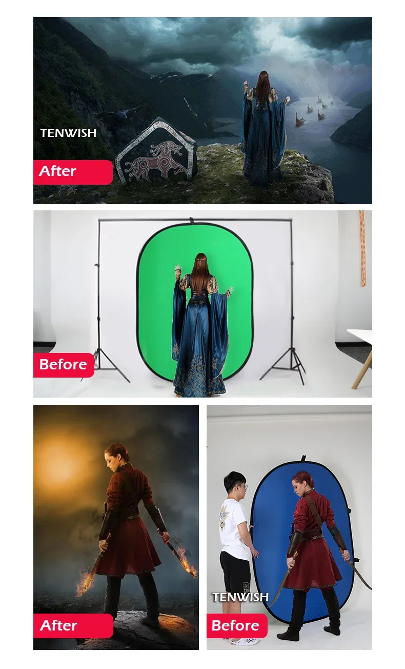 TENWISH 100*150cm / 200*150cm  - огляд і ціна Green Screen Collapsible