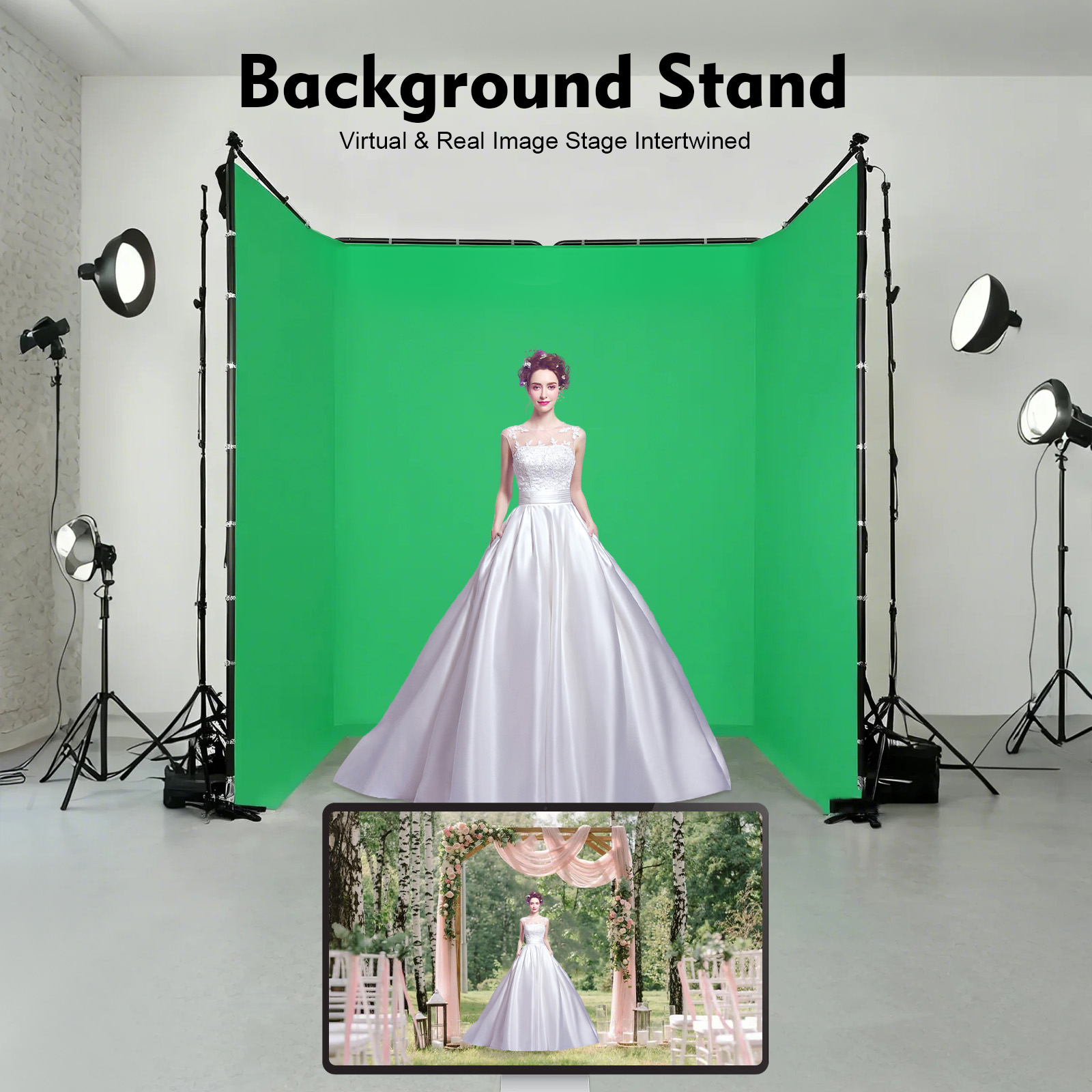 4x2.4m Photography Backdrop St - огляд і ціна Green Screen Collapsible