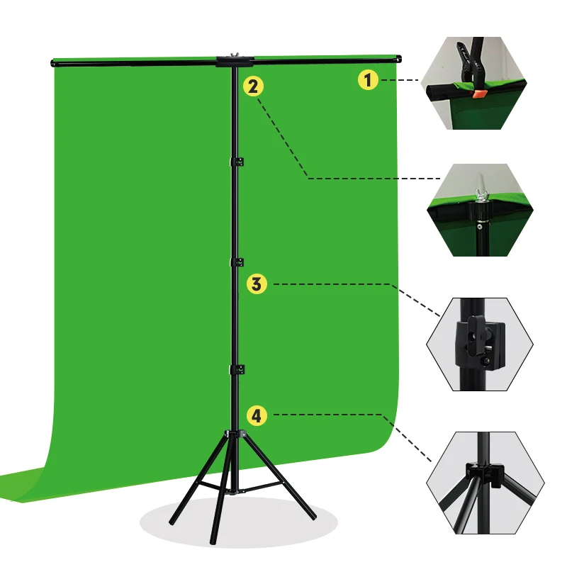 T-Shape Backdrop Stand Kit wit - огляд і ціна Green Screen Collapsible